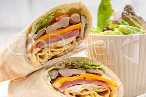 club sandwich pita bread roll