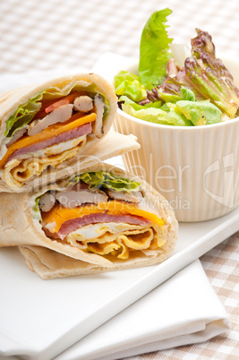 club sandwich pita bread roll