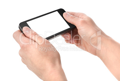 Smart phone in hand isolated