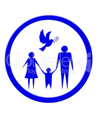 illustration of family of three persons