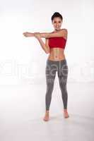 woman performing fitness exercises