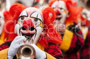 Carnival Clowns Playing Trumpet