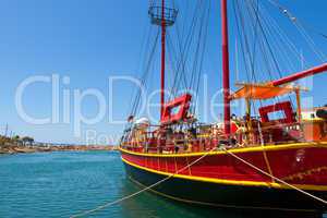 Sailing ship.  Sissi, Crete, Greece