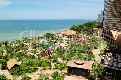 Beach of the modern luxury hotel, Pattaya, Thailand