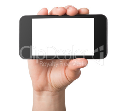 Black mobile phone isolated