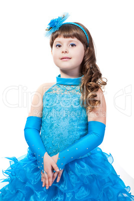 Portrait of cute smiling little girl in princess dress