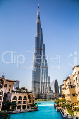 View on Burj Khalifa, Dubai, UAE, at night