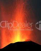 eruption of mount Stromboli