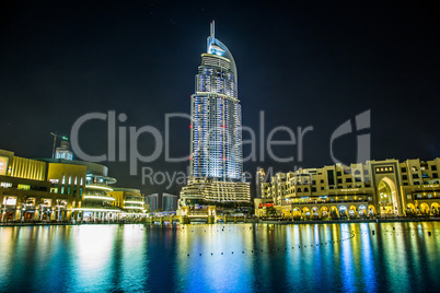 Address Hotel in the downtown Dubai area overlooks the famous da