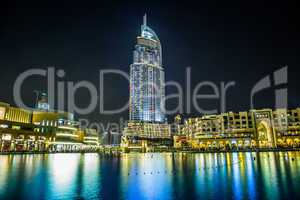 Address Hotel in the downtown Dubai area overlooks the famous da