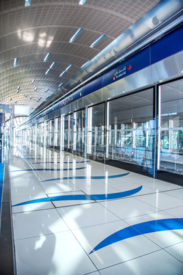 Dubai Metro Terminal in Dubai, United Arab Emirates.