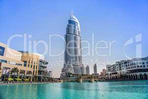 Address Hotel in the downtown Dubai area overlooks the famous da