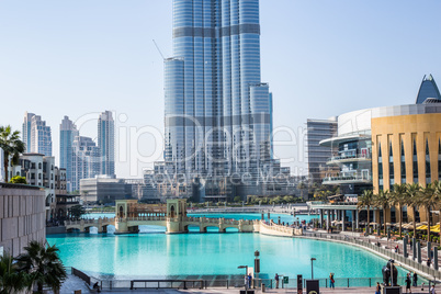 View on Burj Khalifa, Dubai, UAE, at night