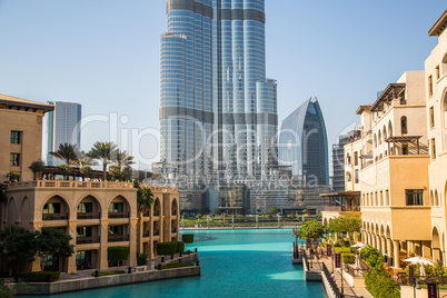 View on Burj Khalifa, Dubai, UAE, at night