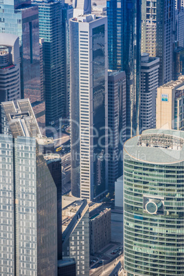 Dubai downtown. East, United Arab Emirates architecture. Aerial