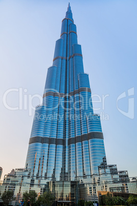 View on Burj Khalifa, Dubai, UAE, at night