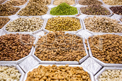 Dried fruit and nuts mix in Dubai market