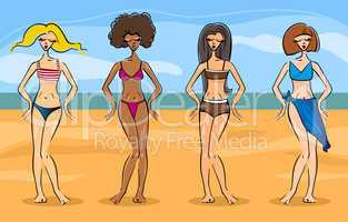 beautiful women in bikini or swimsuit