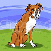 boxer purebred dog cartoon illustration