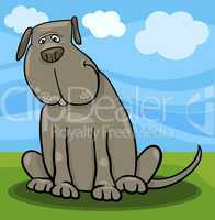 cute big gray dog cartoon illustration