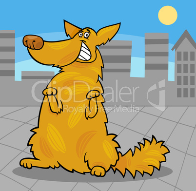 happy yellow shaggy standing dog