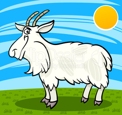 hairy goat farm animal cartoon illustration