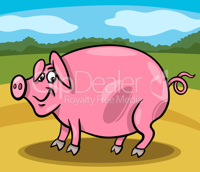 pig farm animal cartoon illustration