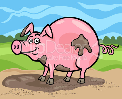 pig farm animal cartoon illustration