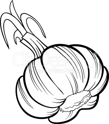 garlic vegetable cartoon for coloring book