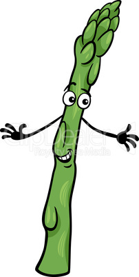 cute asparagus vegetable cartoon illustration