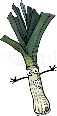 cute leek vegetable cartoon illustration