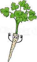 cute parsley root vegetable cartoon illustration