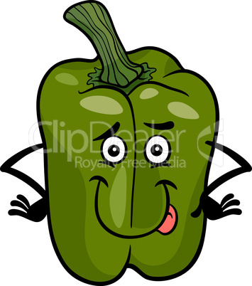 cute green pepper cartoon illustration