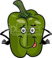 cute green pepper cartoon illustration