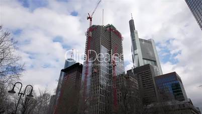 Zeitraffer von Baustelle in Frankfurt Deutschland