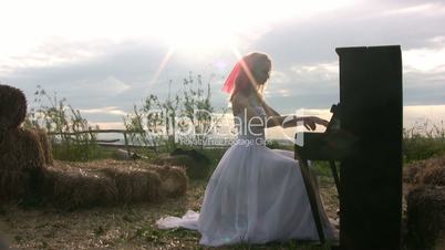 Bride and piano