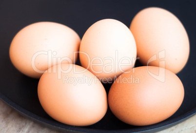 Egg group in a black tray