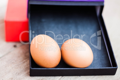 Eggs in a gift box