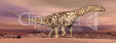 Argentinosaurus dinosaur walking - 3D render