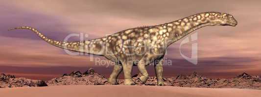Argentinosaurus dinosaur walking - 3D render