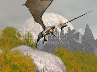 Dragon leaving - 3D render