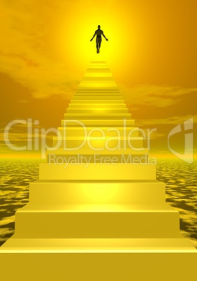 Ascension to heaven - 3D render