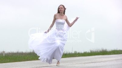 Bride comes on the road