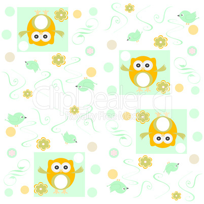 Seamless owls pattern