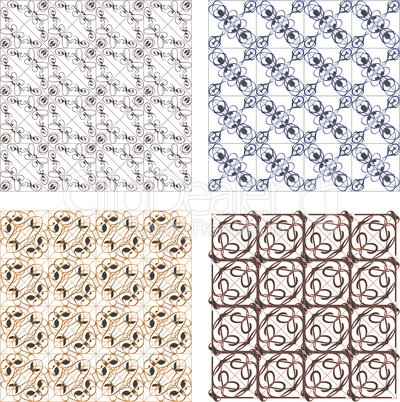 seamless vintage backgrounds set brown baroque Pattern set