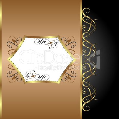 Holiday Background. Greeting Card. Gold flower
