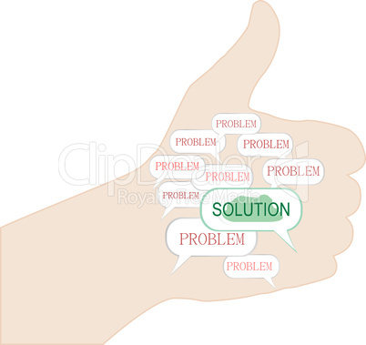thumb up symbol with social network concept ideas
