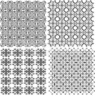 Geometric seamless patterns set, backgrounds collection