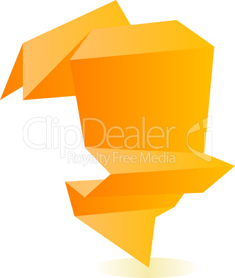Abstract origami speech bubble background
