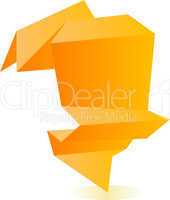 Abstract origami speech bubble background